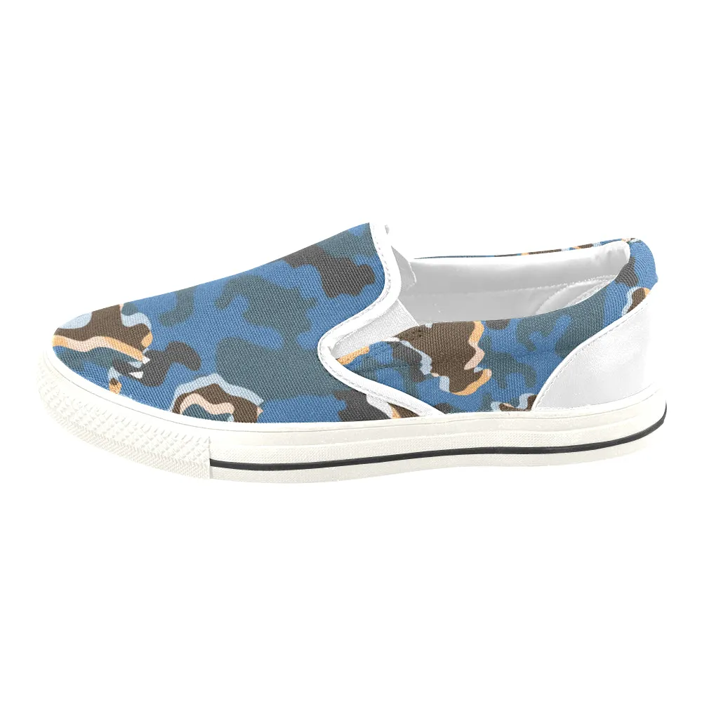 Men's Abstract Camouflage Print Canvas Slip-on Shoes