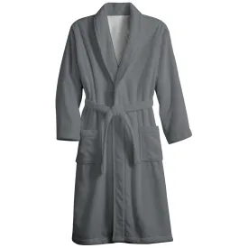 Mens Belt Grey Solid Color Fleece Lounge Robe