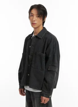 Men's Buttoned Nomard Denim  Jacket IO402