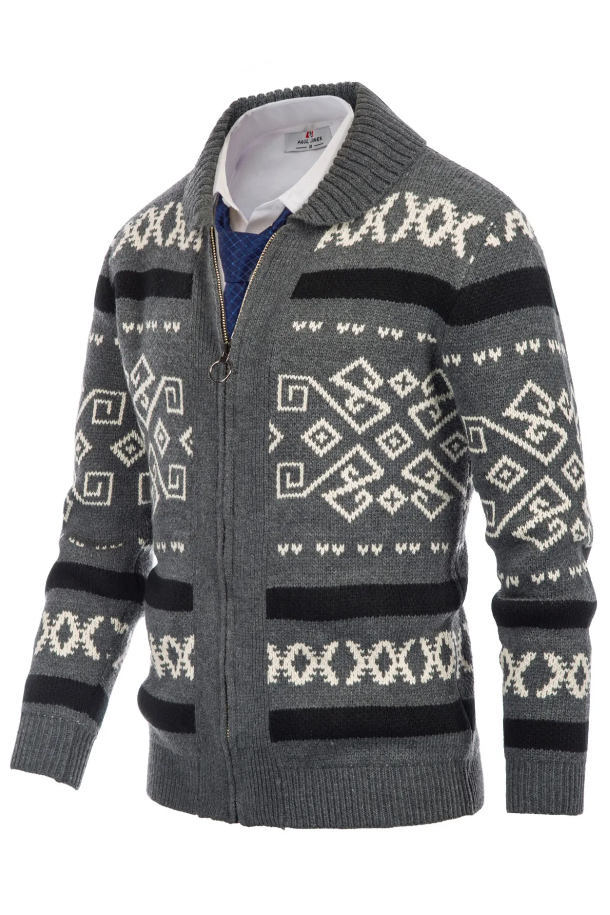 Men's Casual Curling Sweater Cardigans Button Down Knitted Sweater