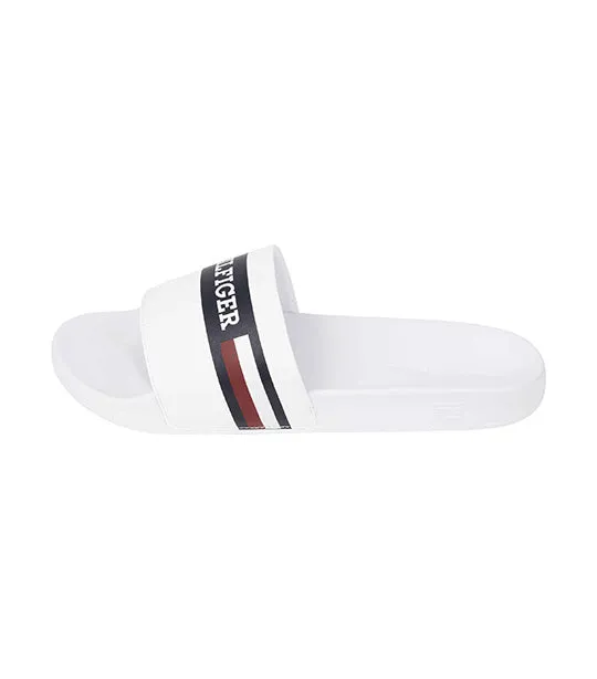 Men's Corporate Hilfiger Pool Slide White