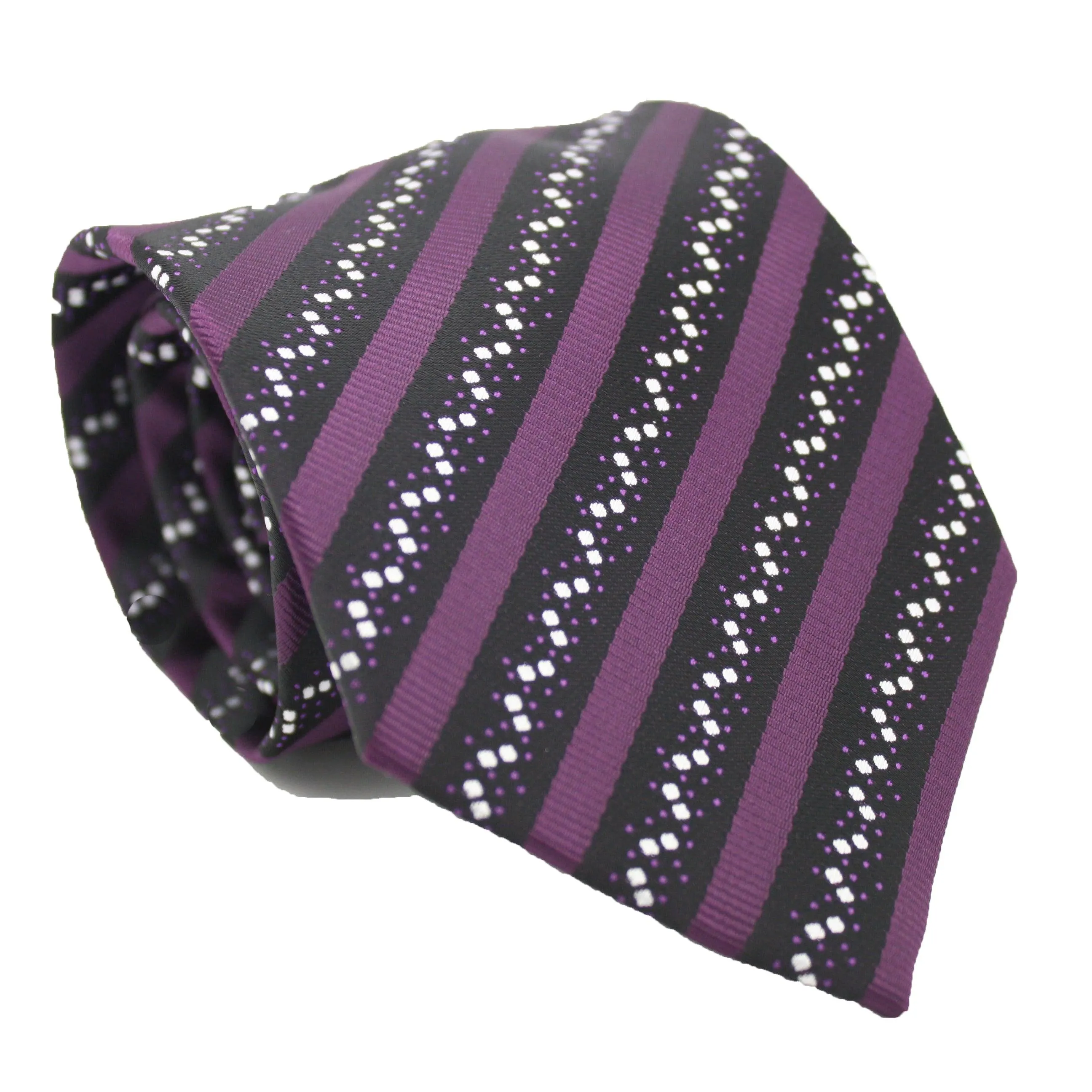 Mens Dads Classic Striped Pattern Business Casual Necktie & Hanky Set ZO