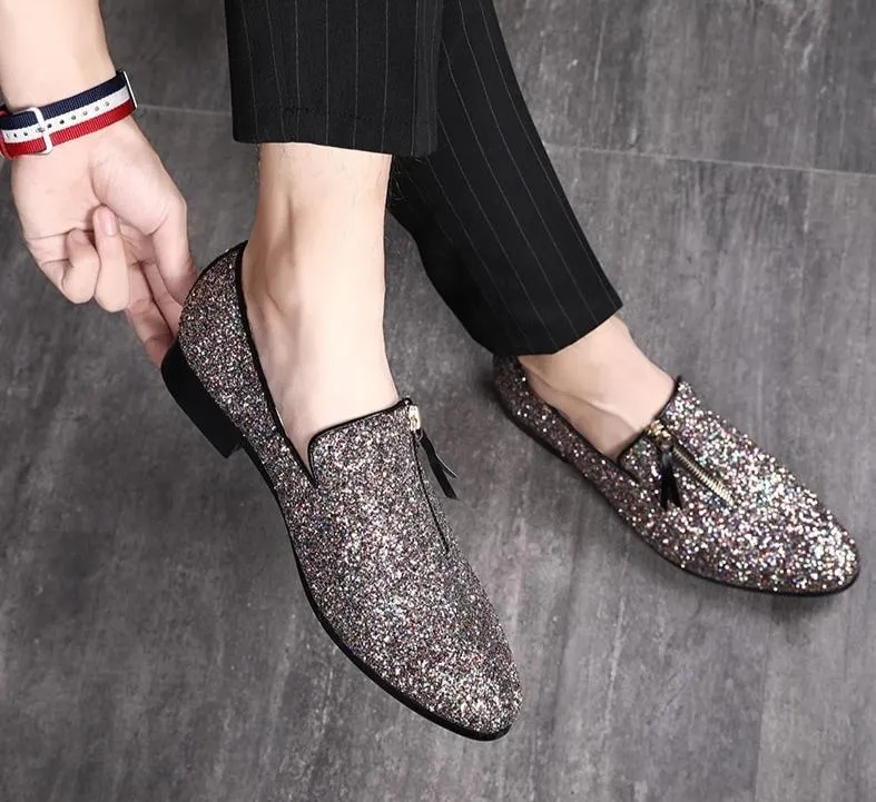 Men's glittered loafers