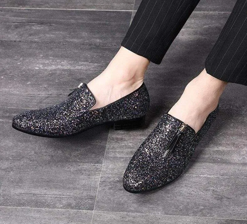 Men's glittered loafers