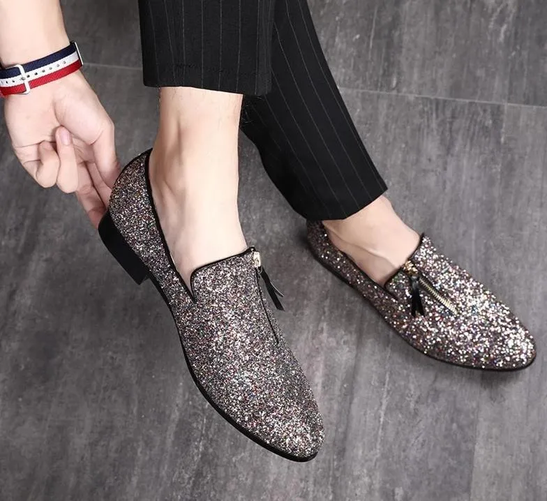 Men's glittered loafers