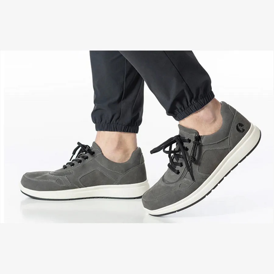 Men's Grey Suede BILLY Comfort Joggers Wide