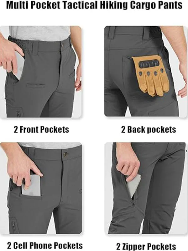 Men's Hiking Pants Lightweight Quick Dry Waterproof Breathable Tactical Cargo Pants for Outdoor Fishing Travel