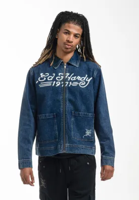 Mens Panther Denim Team Jacket - Indigo