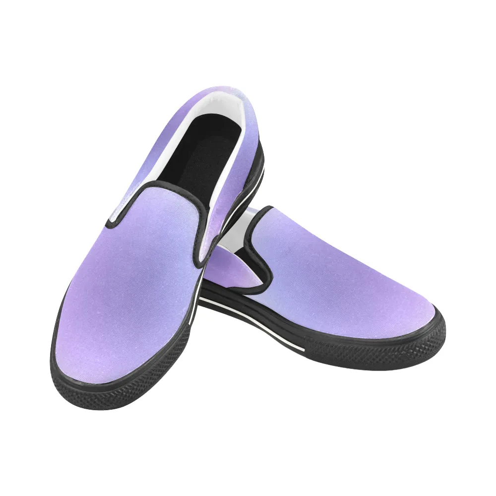 Men's Purple Solid Print Canvas Slip-on Shoes