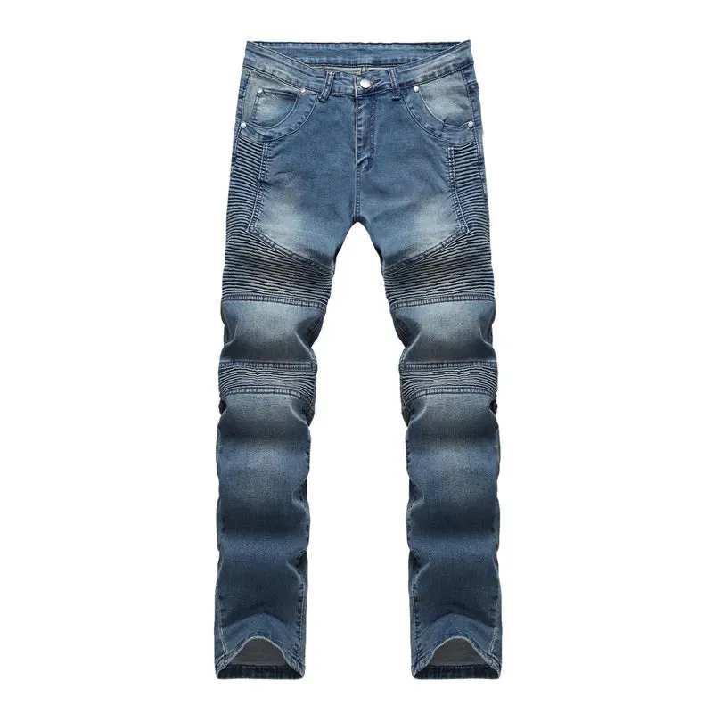 Men's Ribbed Slim Fit Biker Jeans