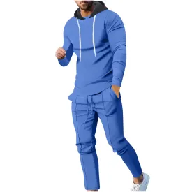 Men'S Tracksuit 2 Piece Hoodie Sweatsuit Sets Casual Jogging Athletic Suits Clearance Fashion Streetwear Patchwork Color Long Sleeve Hooded Casual Outwear Pants Sets Sportswear