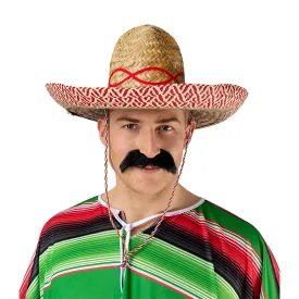 Mexican Sombrero Hat Red Trim Mariachi Amigos Fancy Dress