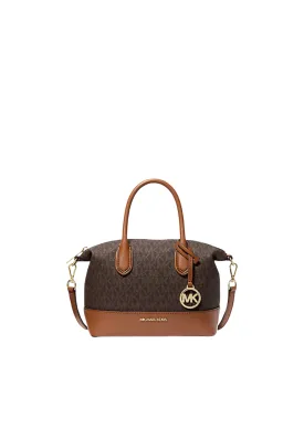 Michael Kors Hyde Satchel Bag Small Logo In Brown 35S4G4FS1B