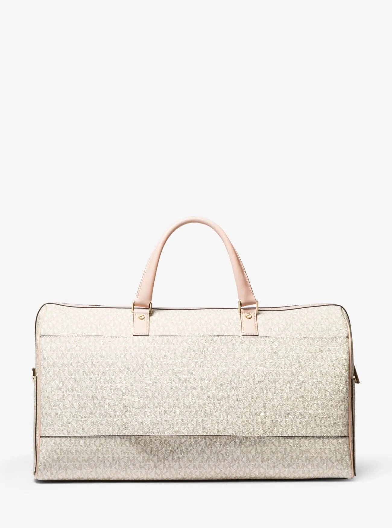 Michael Michael Kors Bedford Travel Extra-Large Logo Stripe Weekender Travel Bag, Vanilla/Baby Pink