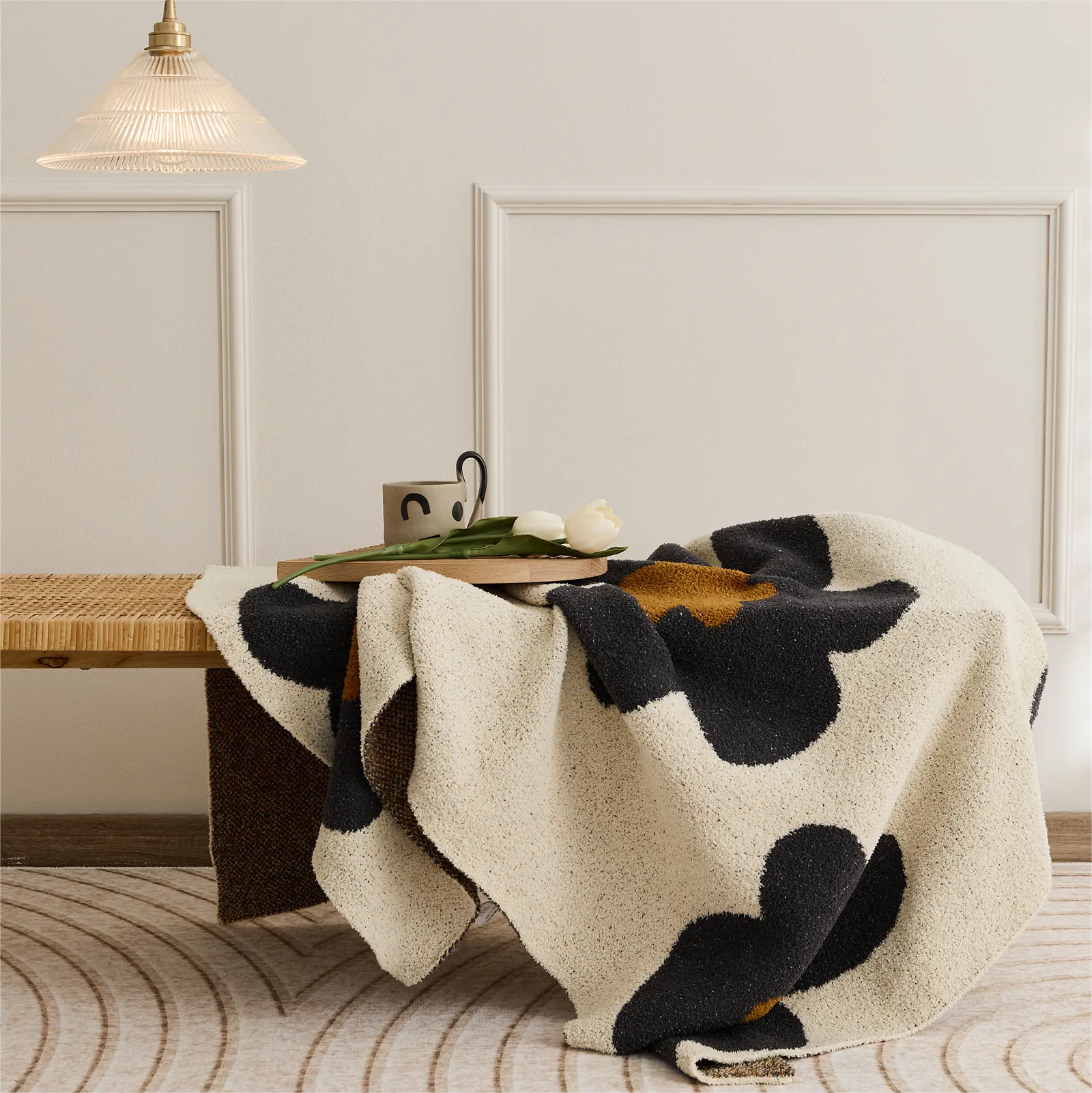 Microfiber Flower Throw-C