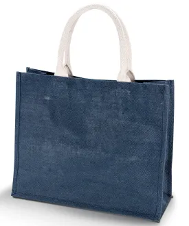 Midnight Blue - Jute beach bag