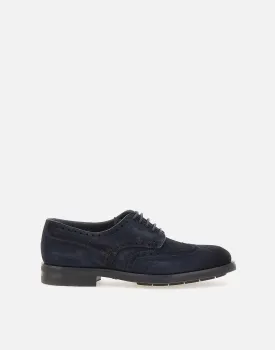 Midnight Blue Suede Lace-Up Oxfords