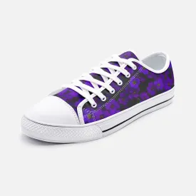 Midnight Purple Floral Low Top Canvas Shoes