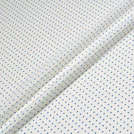 Mini Blue Spotted Off-White Silk Crêpe de Chine