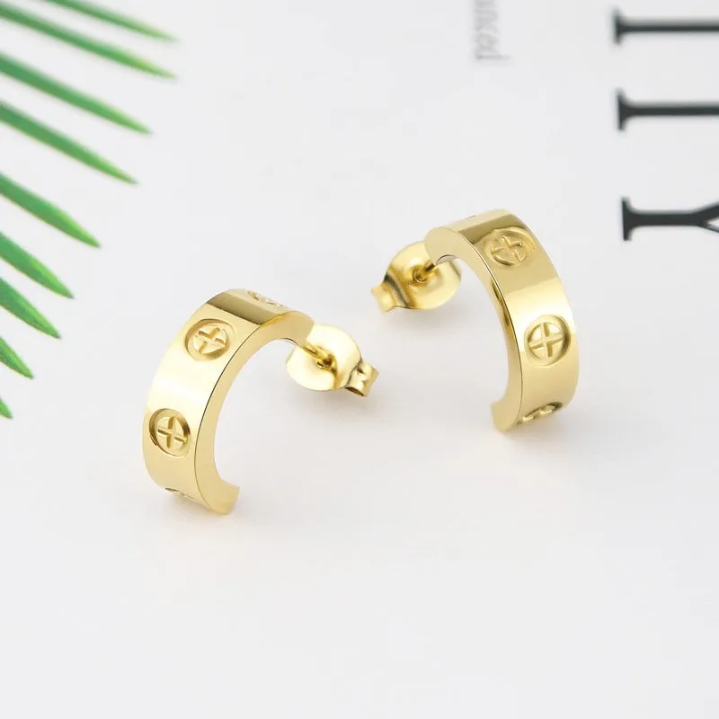 Minimalist Earrings studs - Titanium Steel