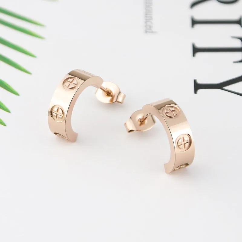 Minimalist Earrings studs - Titanium Steel