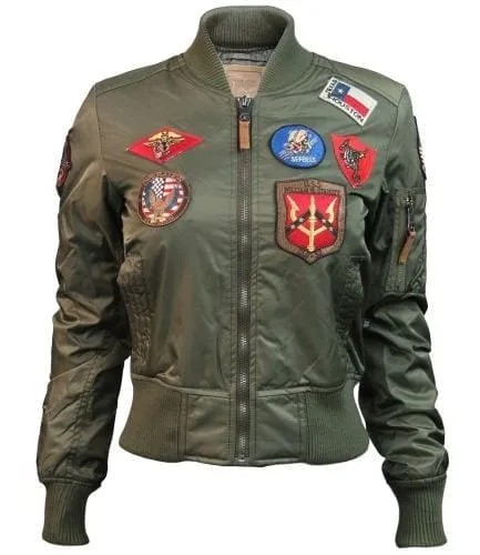 MISS TOP GUN® MA-1 BOMBER JACKET WITH PATCHES