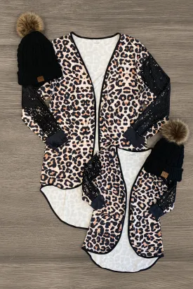 Mom & Me - Leopard & Black Sequin Cardigan