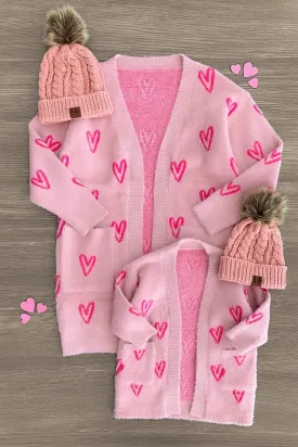 Mom & Me - Pink Heart Cardigan