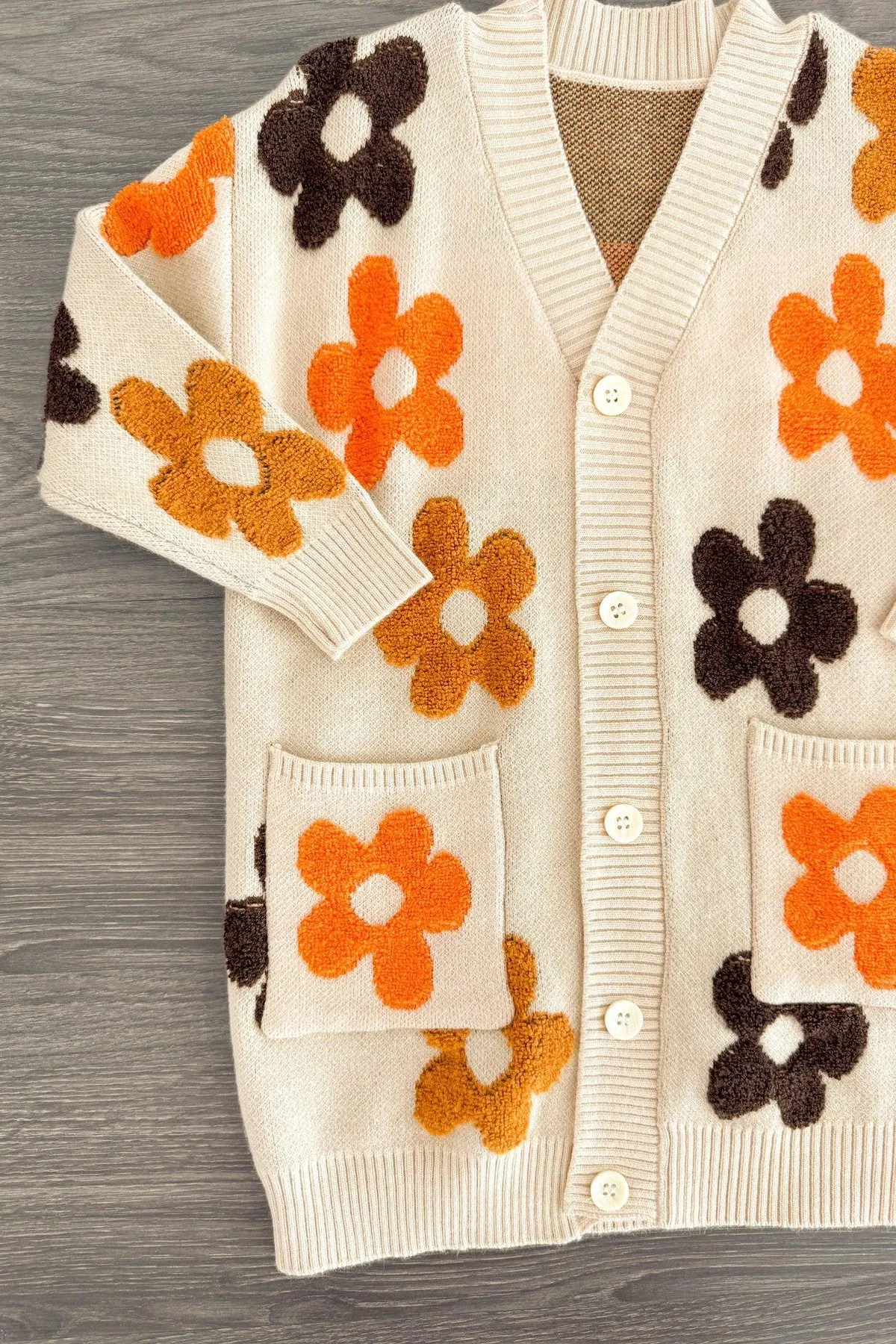 Mom & Me - Tan Flower Print Cardigan