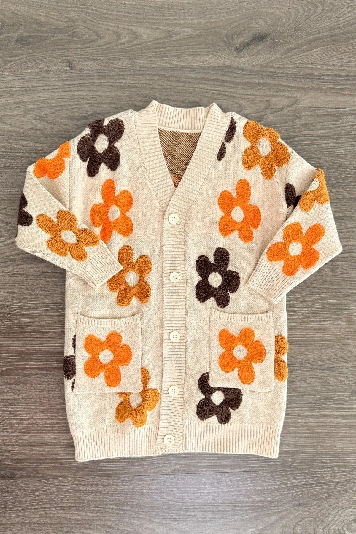 Mom & Me - Tan Flower Print Cardigan