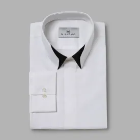 Monaco White Cotton Dress Shirt