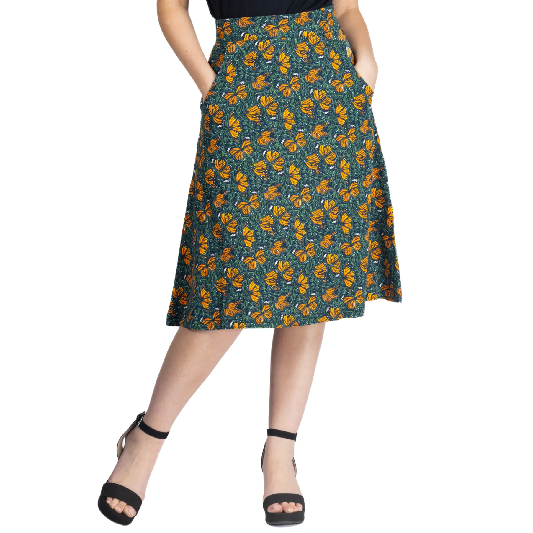 Monarch Butterflies A-Line Skirt