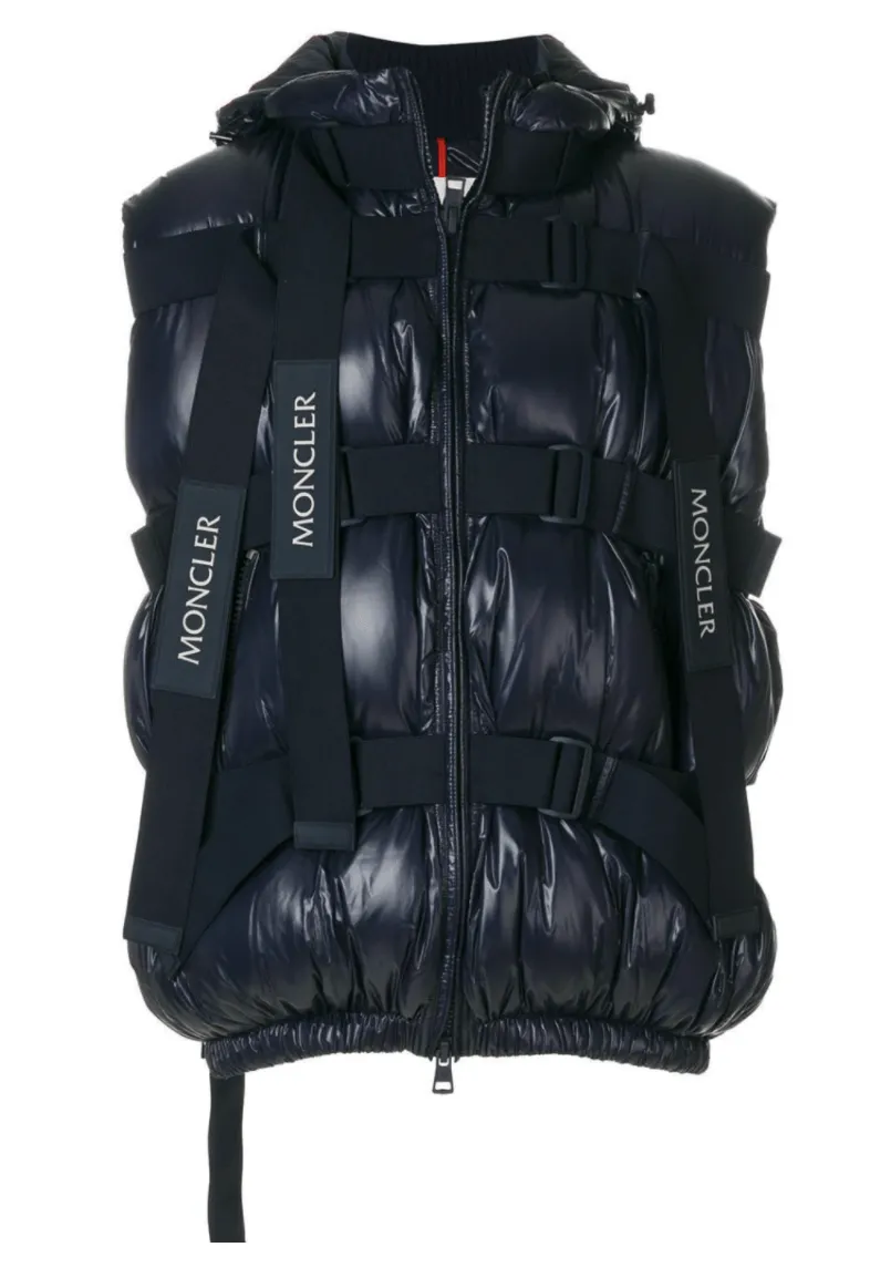 Moncler Craig Green Buckle Down Quilted Strap Vest Navy