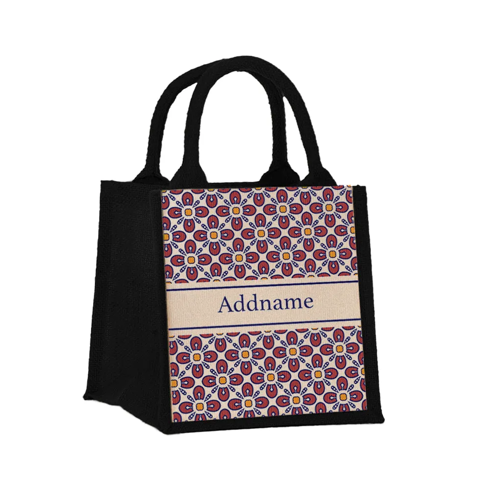 Moroccan Aegean Red Jute Tote Bag