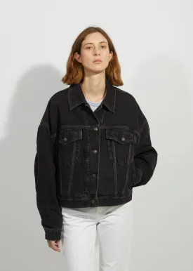 Morris Vintage Black Oversized Denim Jacket