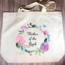 Mother of the Bride Floral Wreath Wedding Tote Bag