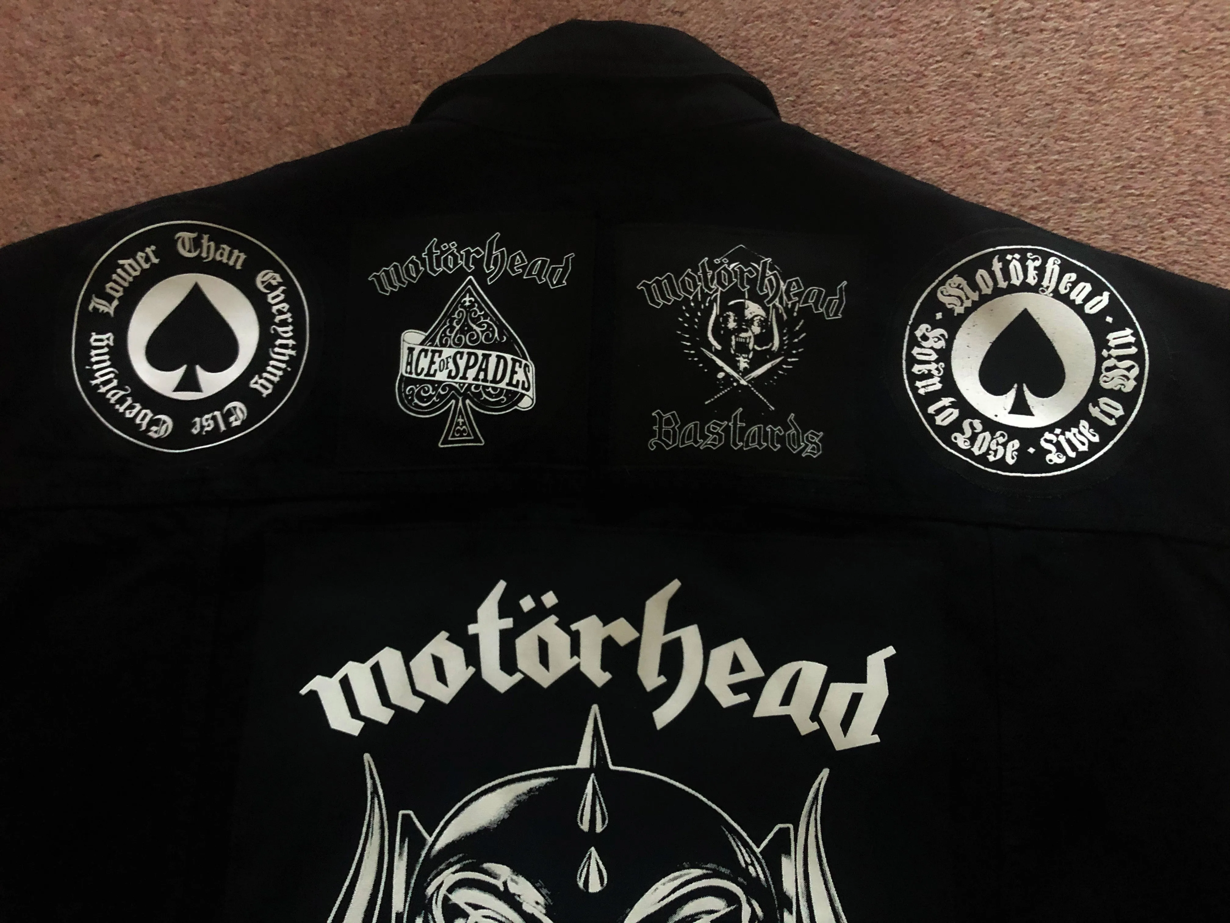 Motörhead Road Crew Everything Louder Denim Vest Cut-Off Battle Jacket Ace Of Spades