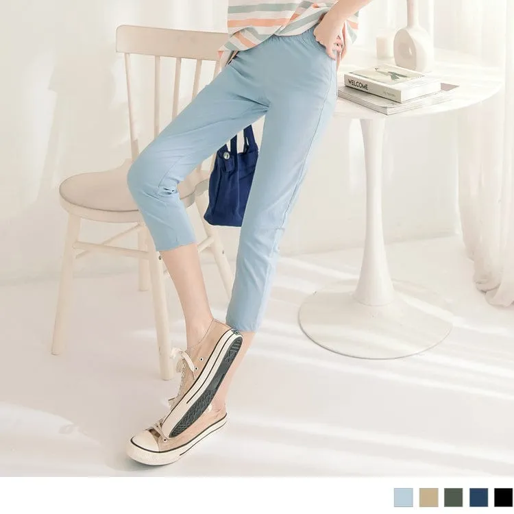 MULTI COLOR ELASTIC WAIST SKINNY PANTS