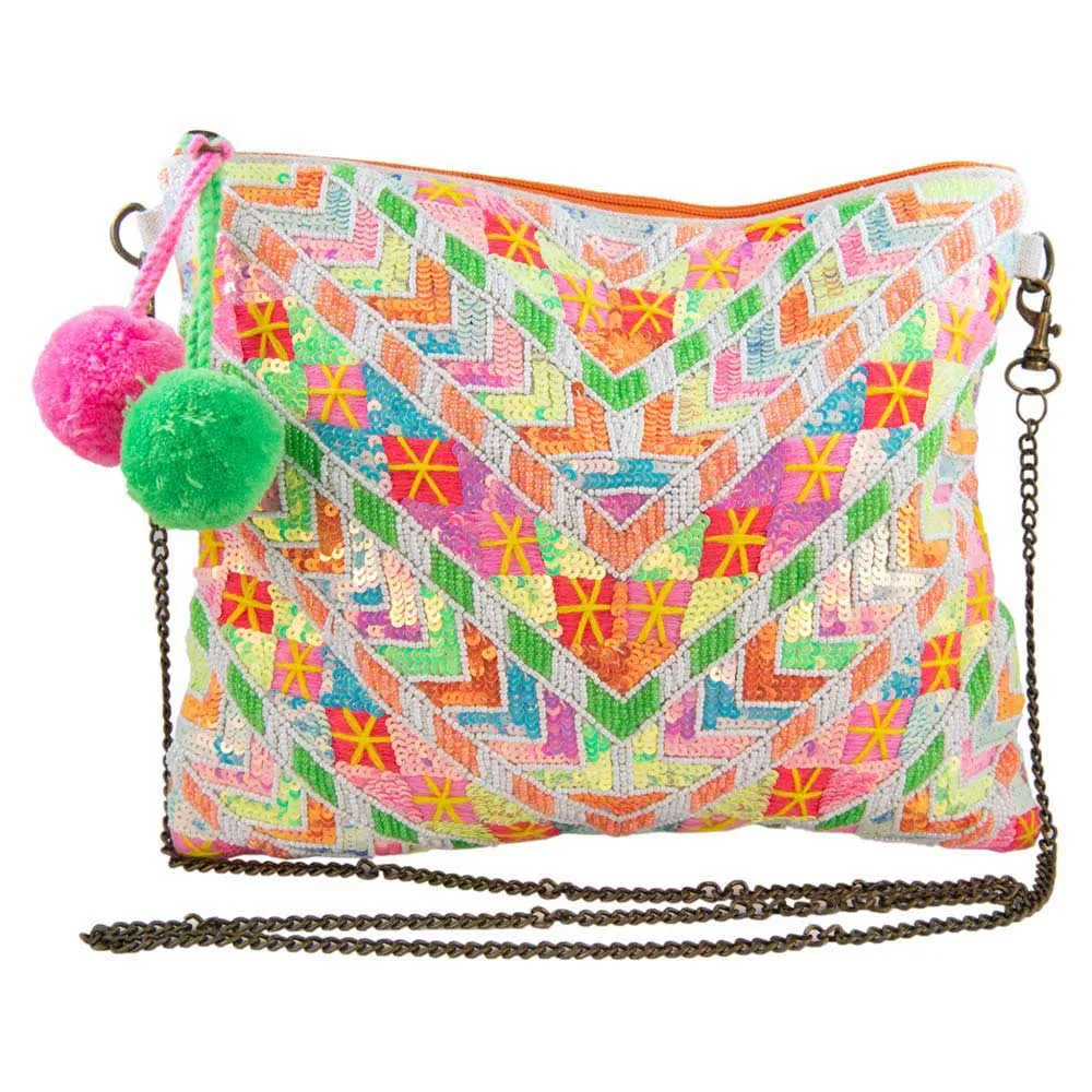 Multicolored Sequined Arrow Wholesale Crossbody Clutch Bag