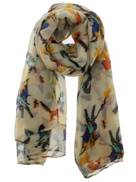 Multicolour Bird on Scarf