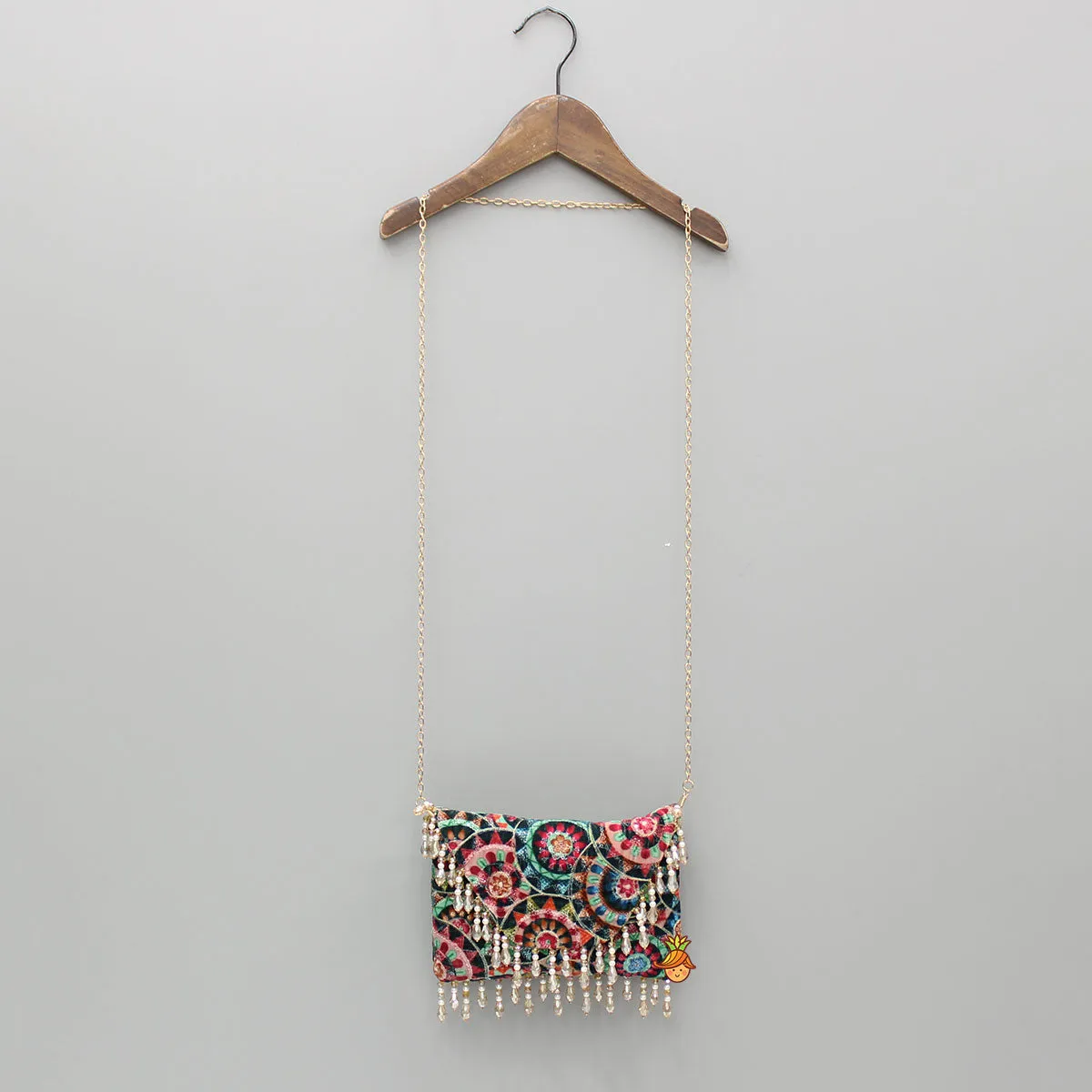 Multicoloured Printed And Embroidered Sling Bag