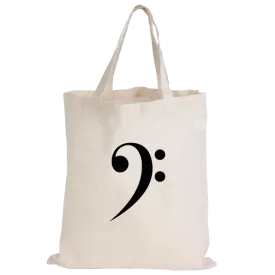 Music Tote Bag - Bass Clef (Calico)