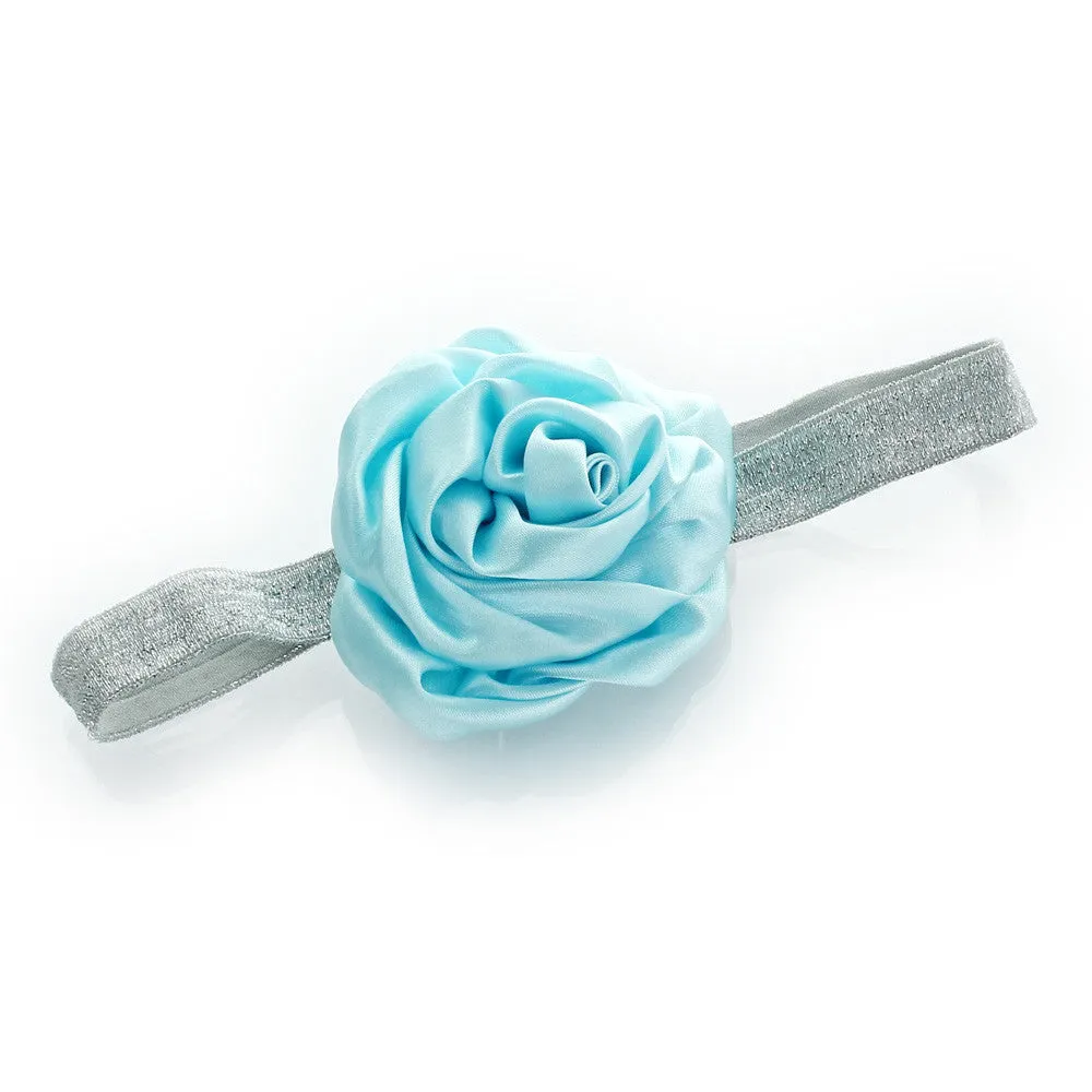 My Lello Toddler/Girl Satin Flower Sparkle Headband