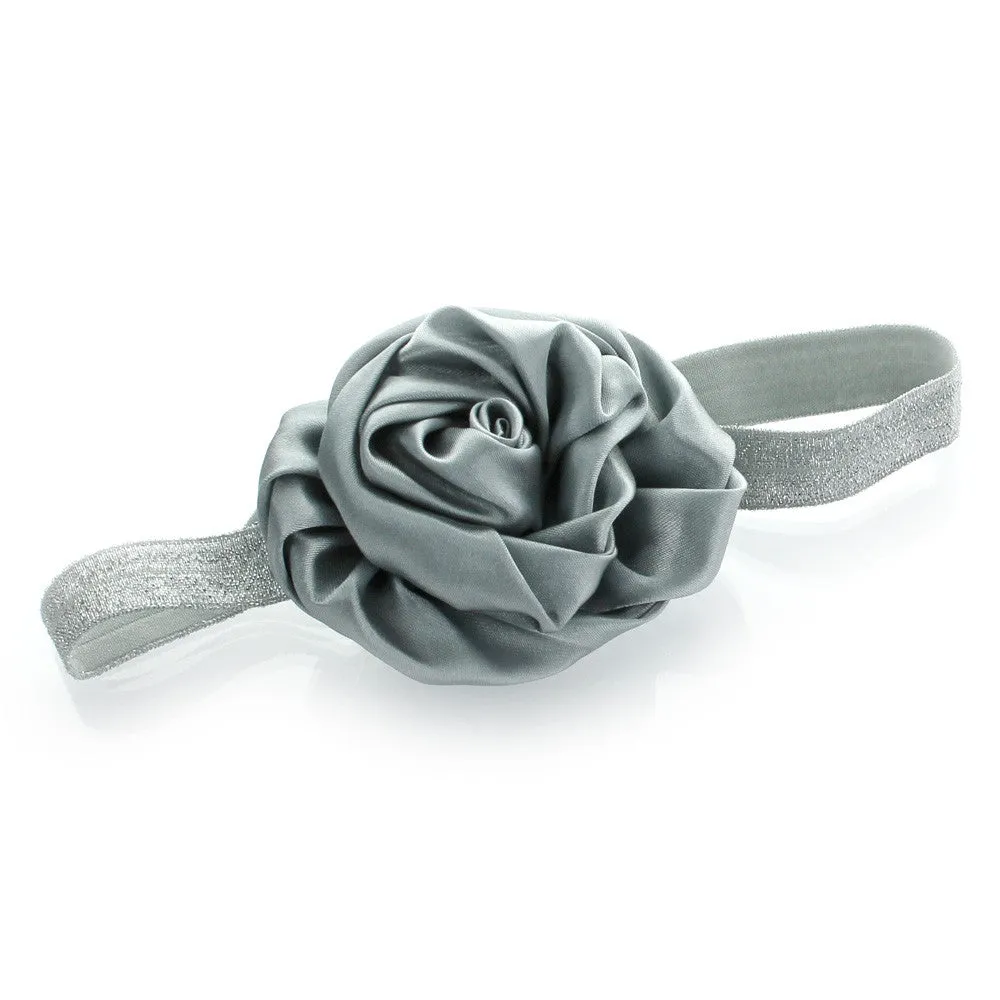 My Lello Toddler/Girl Satin Flower Sparkle Headband