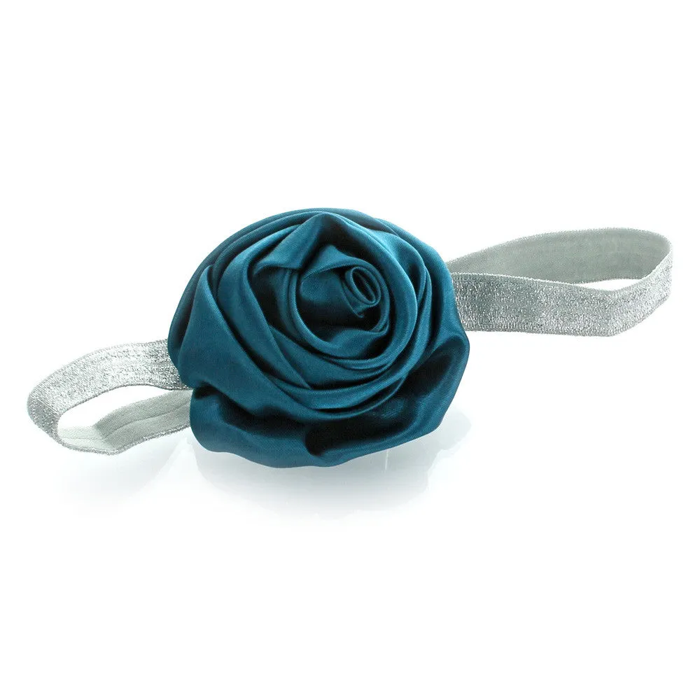 My Lello Toddler/Girl Satin Flower Sparkle Headband