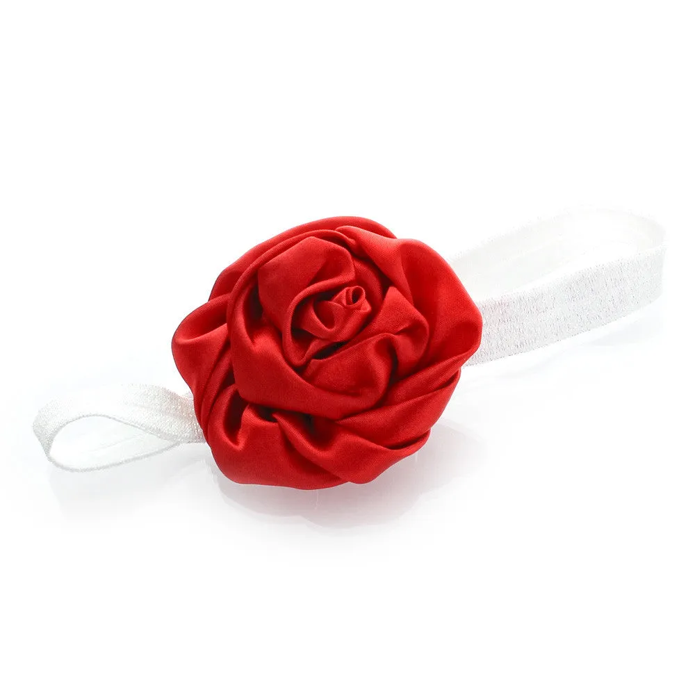 My Lello Toddler/Girl Satin Flower Sparkle Headband