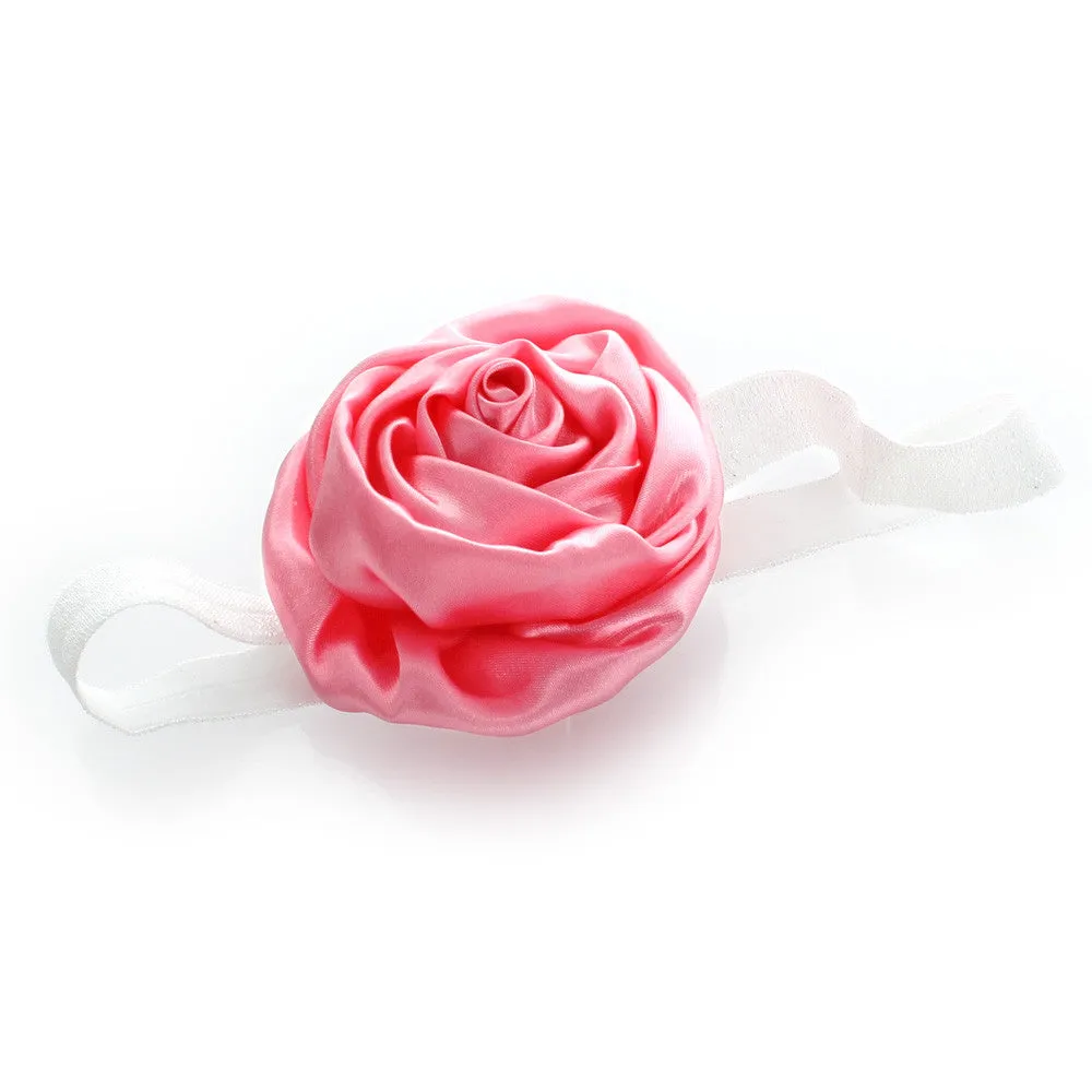 My Lello Toddler/Girl Satin Flower Sparkle Headband