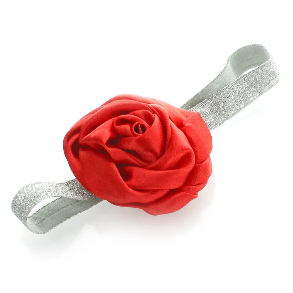 My Lello Toddler/Girl Satin Flower Sparkle Headband