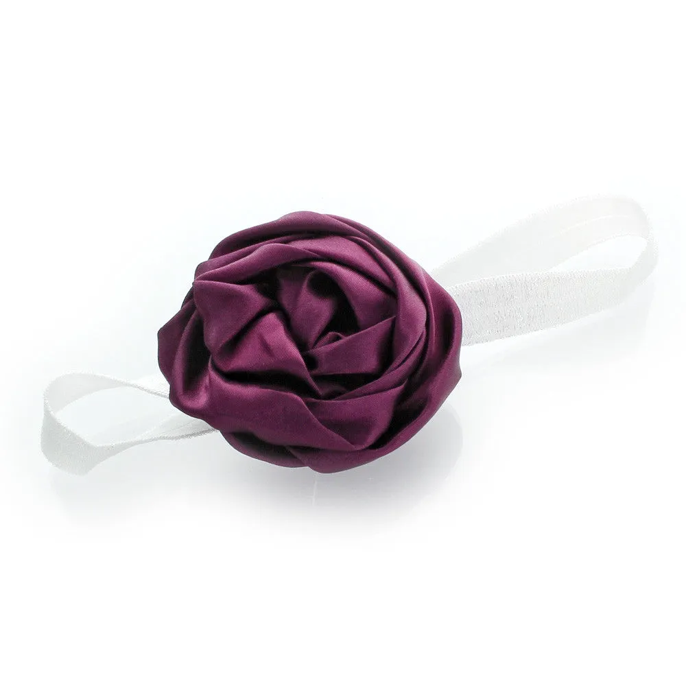 My Lello Toddler/Girl Satin Flower Sparkle Headband