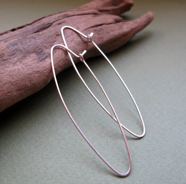 Narrow Sterling Silver Hoop Earrings